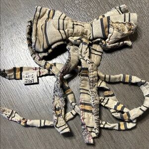 Magnolia Pearl Beige and Black Striped Bow Tie Jabot